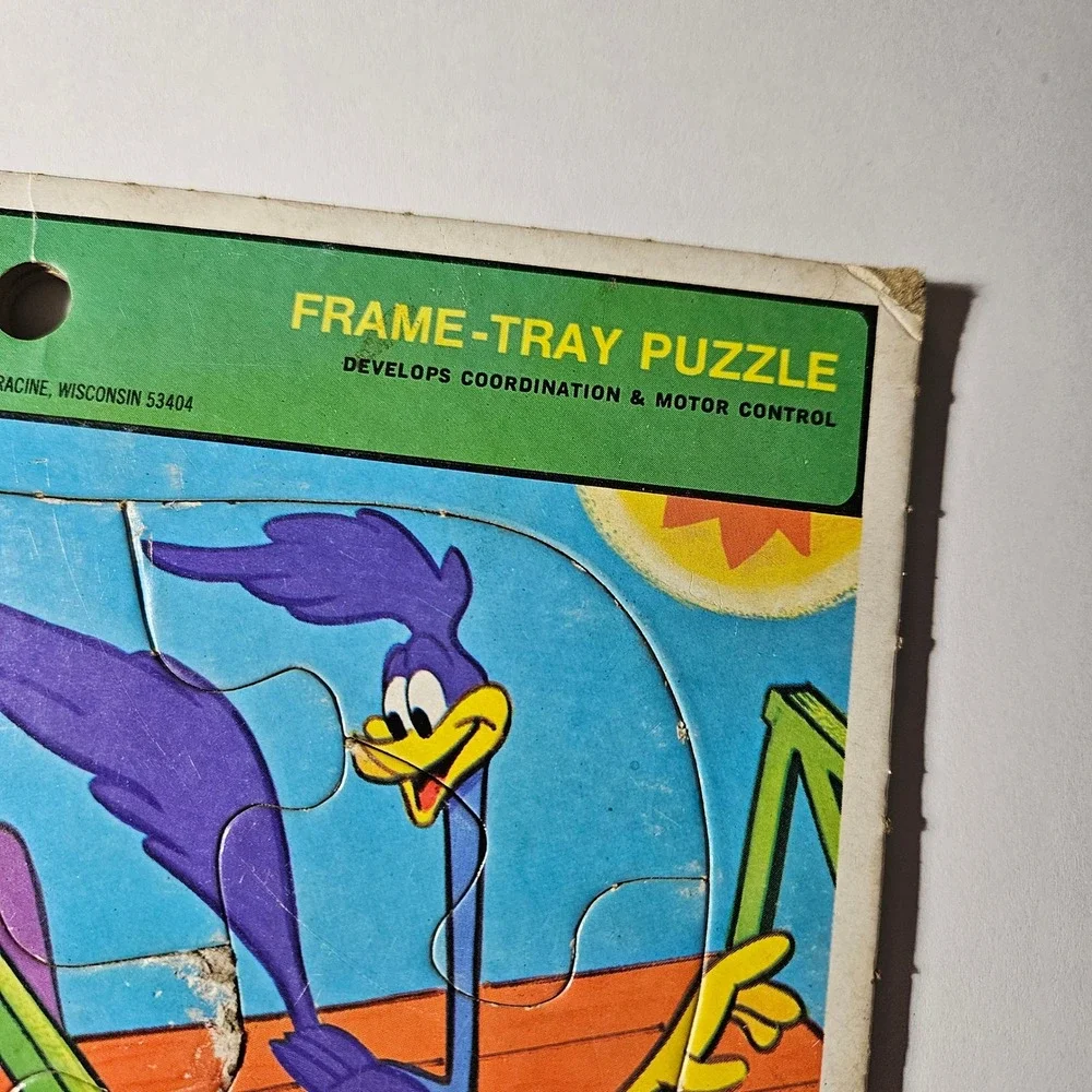 Vintage 1978 Whitman Road Runner Wile E‎ Coyote Frame Tray Puzzle Looney Tunes